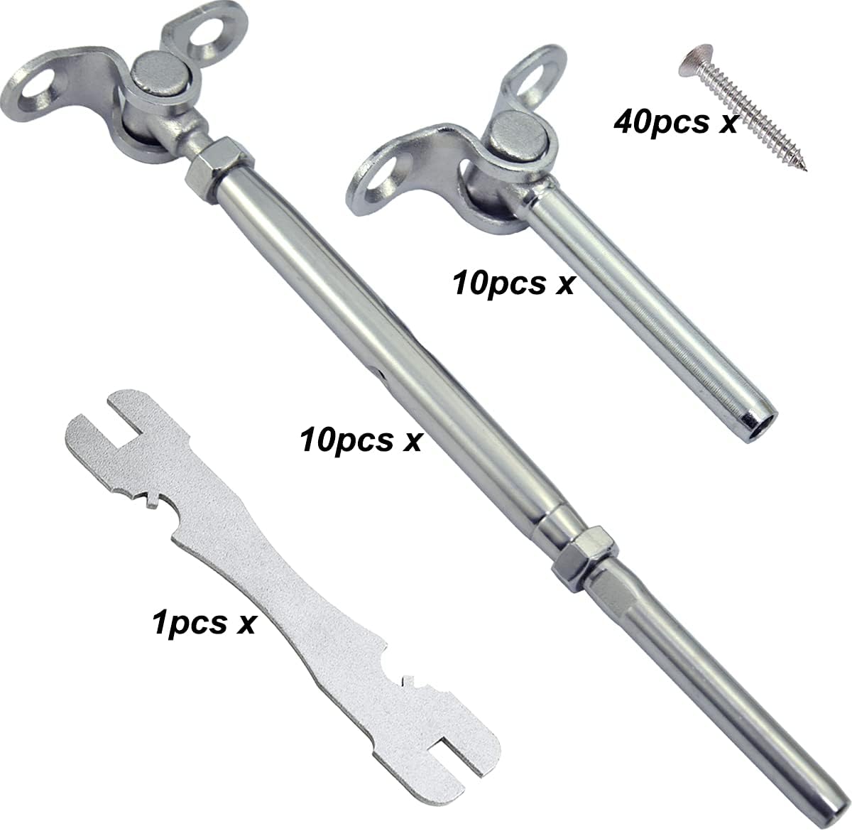 10 Pairs Stainless Steel Cable Railing Hardware Kit F959