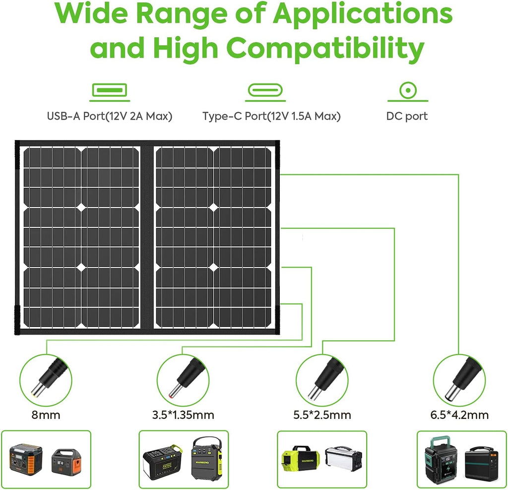 60W Foldable Monocrystalline Solar Panel with USB Ports G44096