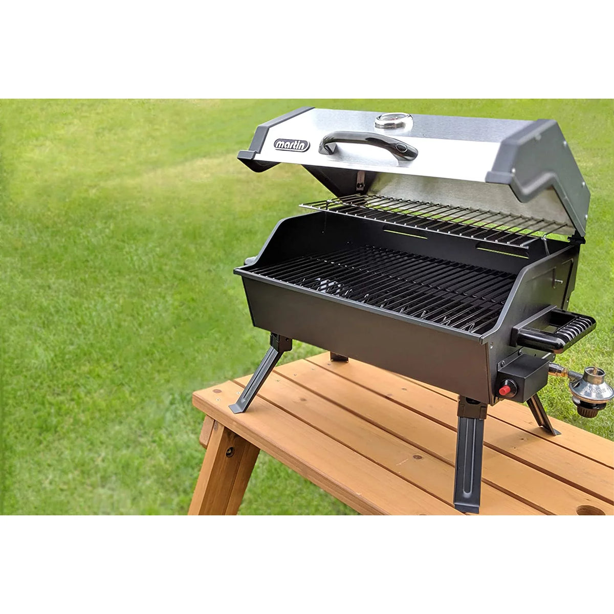 14,000 BTU Portable Propane Gas Grill with Grease Pan H984324