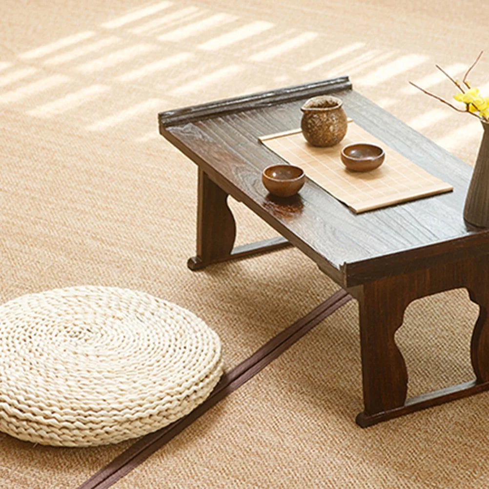 Round Straw Weave Floor Pillow F893