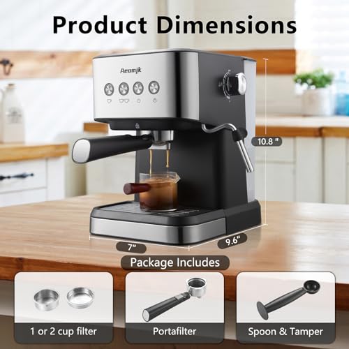 20 Bar Espresso Machine with Milk Frother Steam Wand, 50oz Water Tank K6507