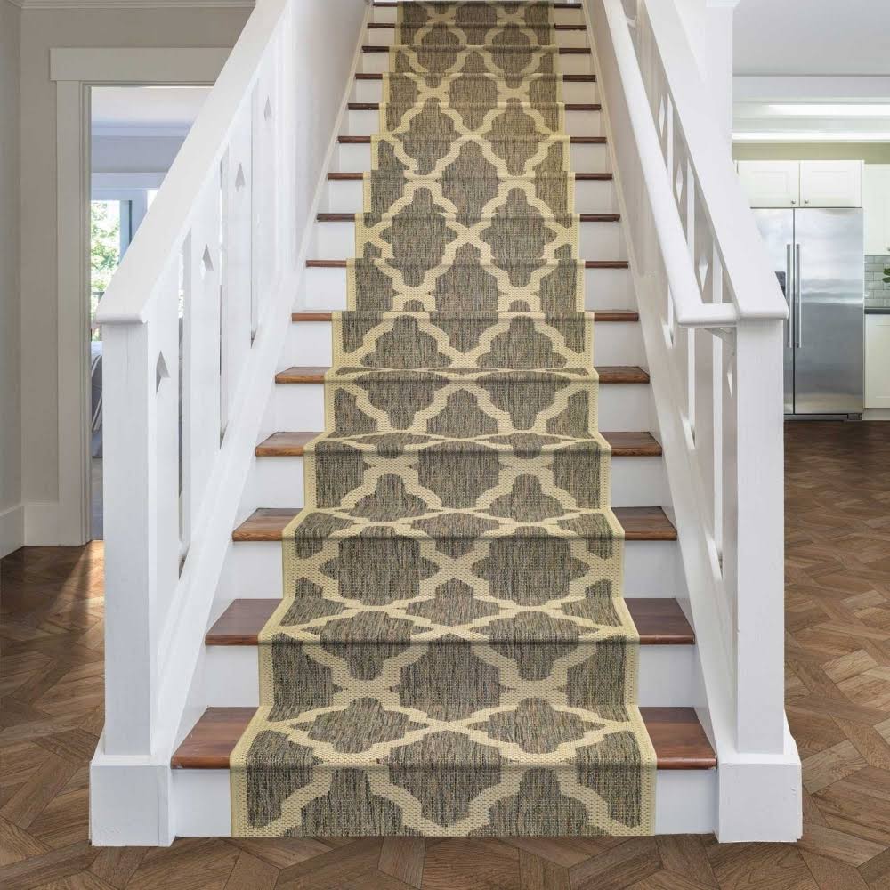 32 Foot Trellis Tweed Stair Carpet Runner Z46491
