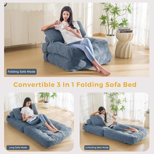 Beige Folding Sofa Bed with Pillow F820658