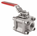 Ball Valve, 316 Stainless Steel, Inline, 3-Piece, Pipe Size 1/2 in F380839