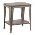 Industrial Wood and Metal End Table P232