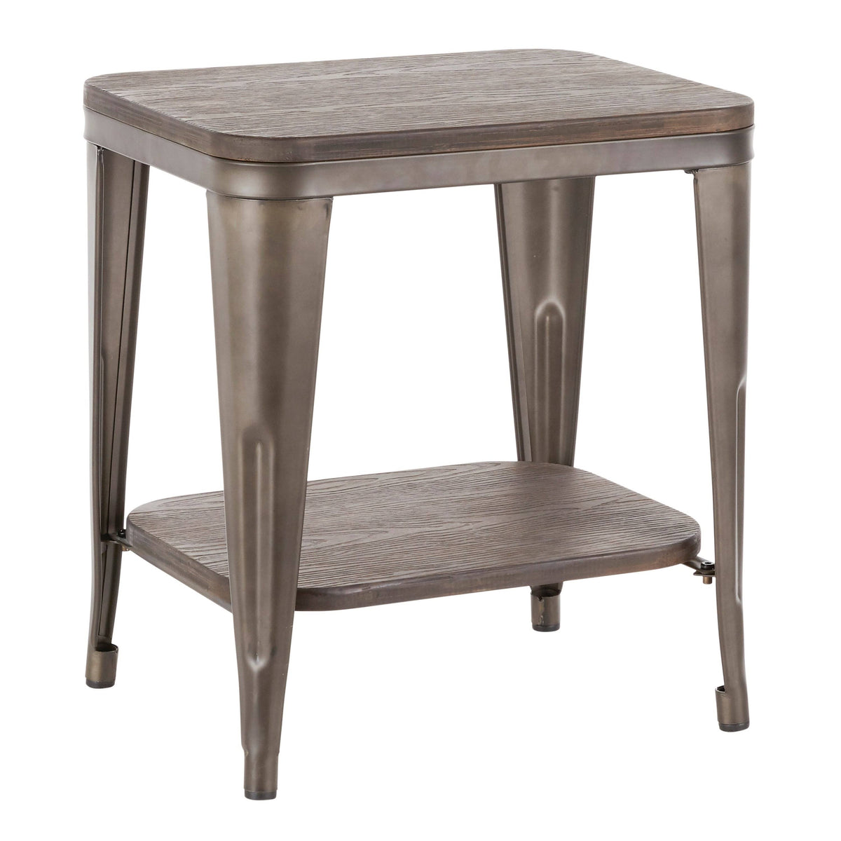 Industrial Wood and Metal End Table P232