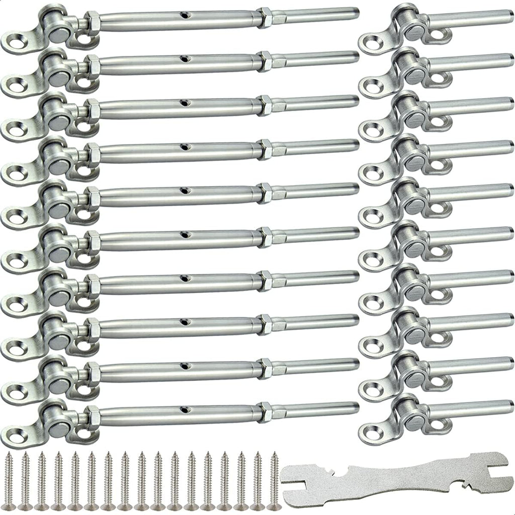 10 Pairs Stainless Steel Cable Railing Hardware Kit F959