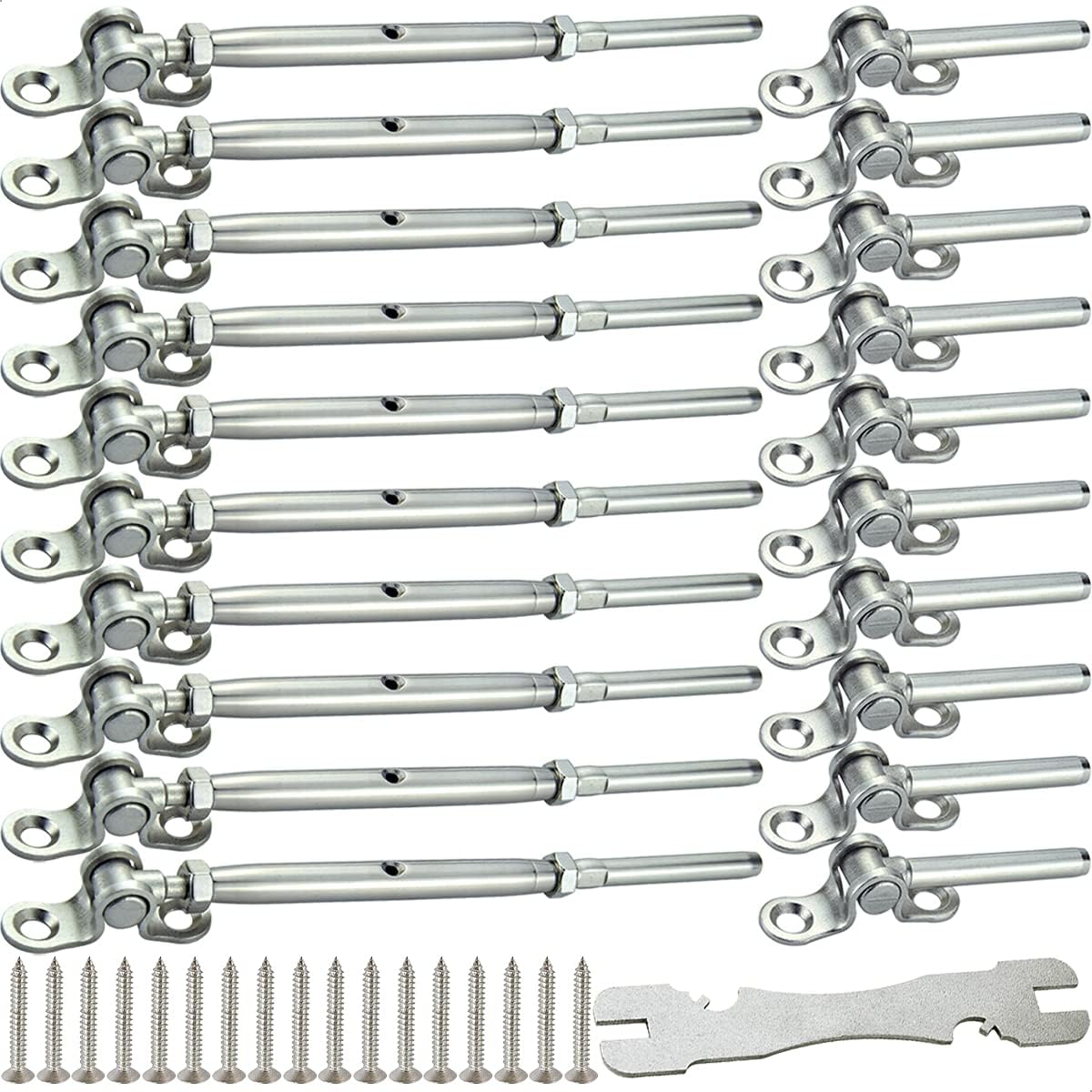 10 Pairs Stainless Steel Cable Railing Hardware Kit F959