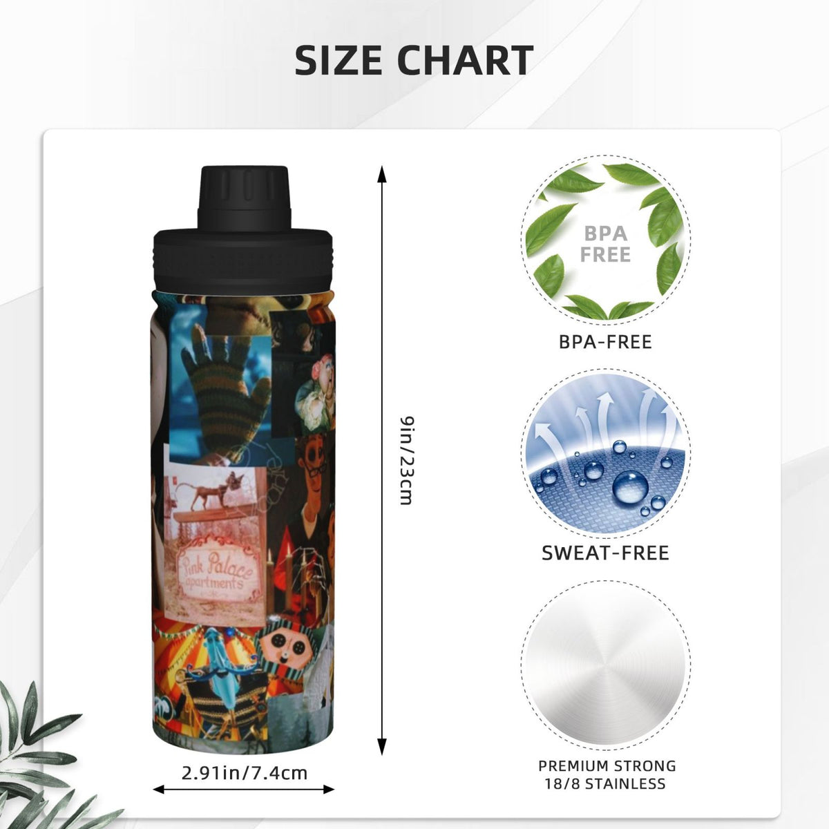 18OZ Stainless Steel Insulated Water Bottle Q67583