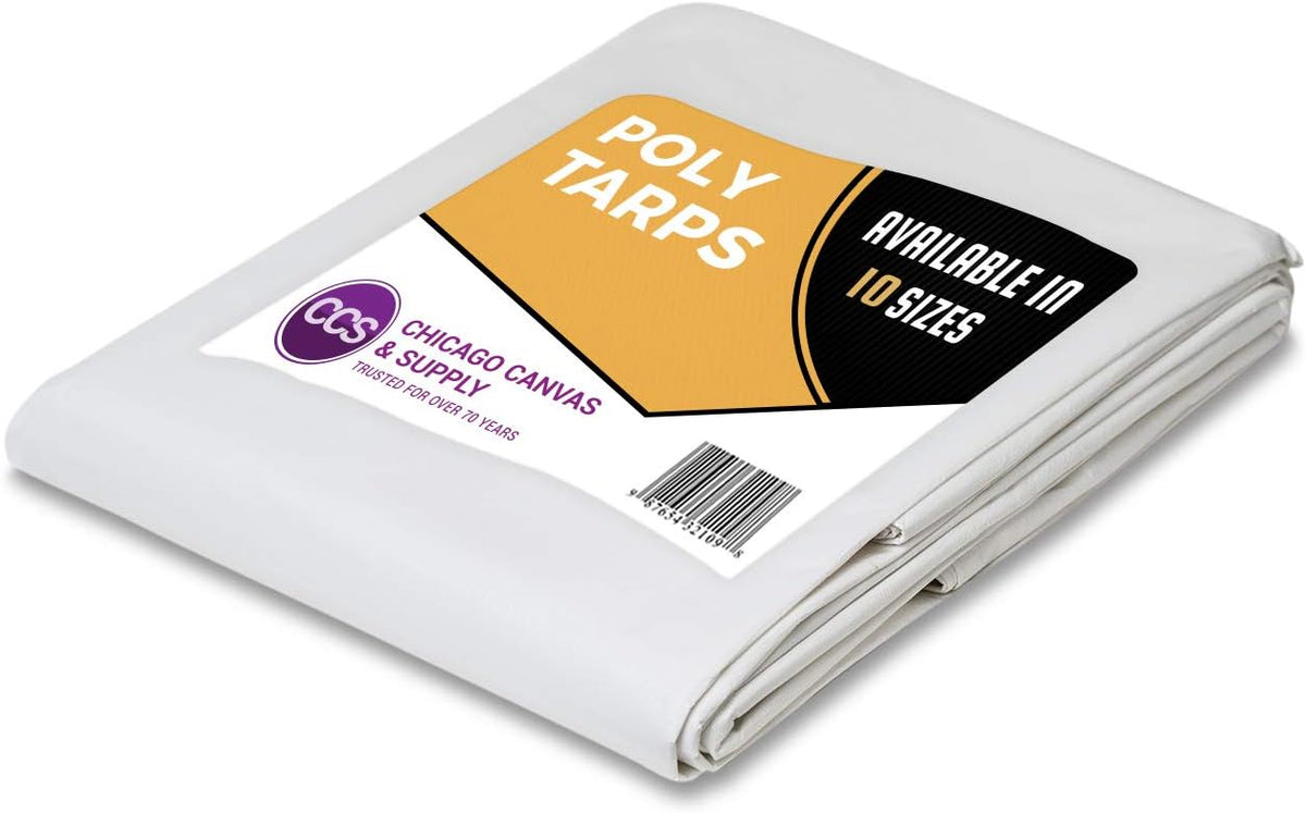 Silver Waterproof Poly Tarp, 12 by 16 Feet J714