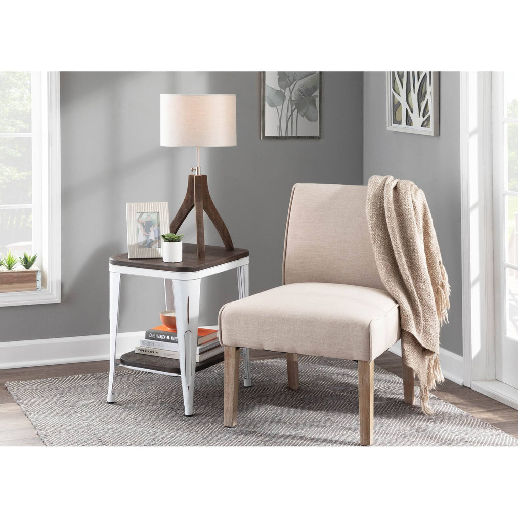 Industrial Wood and Metal End Table P232
