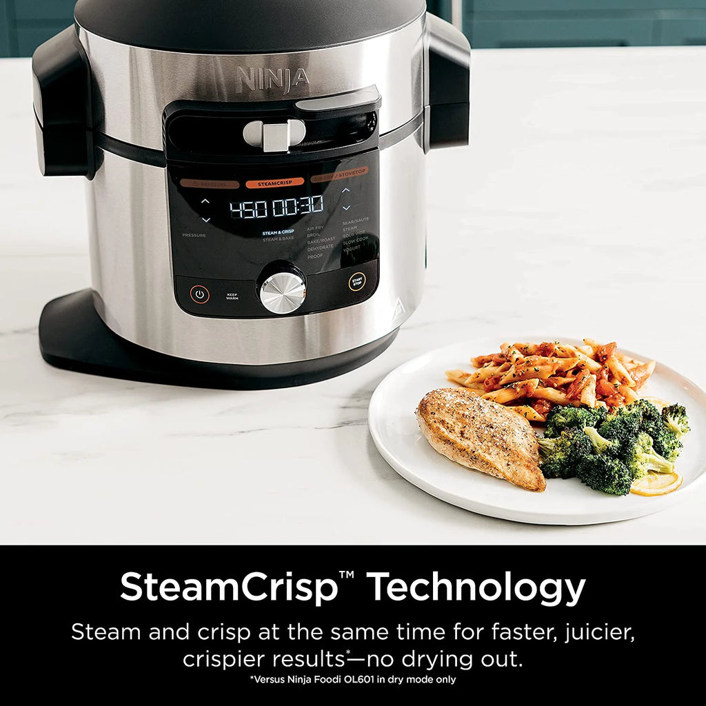 Open Box 8 Qt Pressure Cooker Steam Fryer with SmartLid Silver T22067