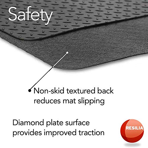 Silver Diamond Plate Under Grill Mat, 57 x 47 inches D244105