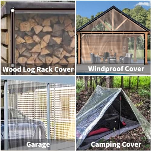 7x7 FT Clear Waterproof PVC Tarps Tarpaulin U5204