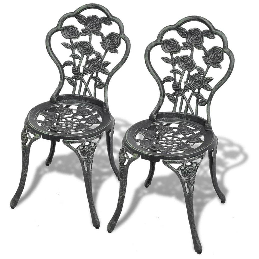 Green Cast Aluminum Three Piece Bistro Set P299