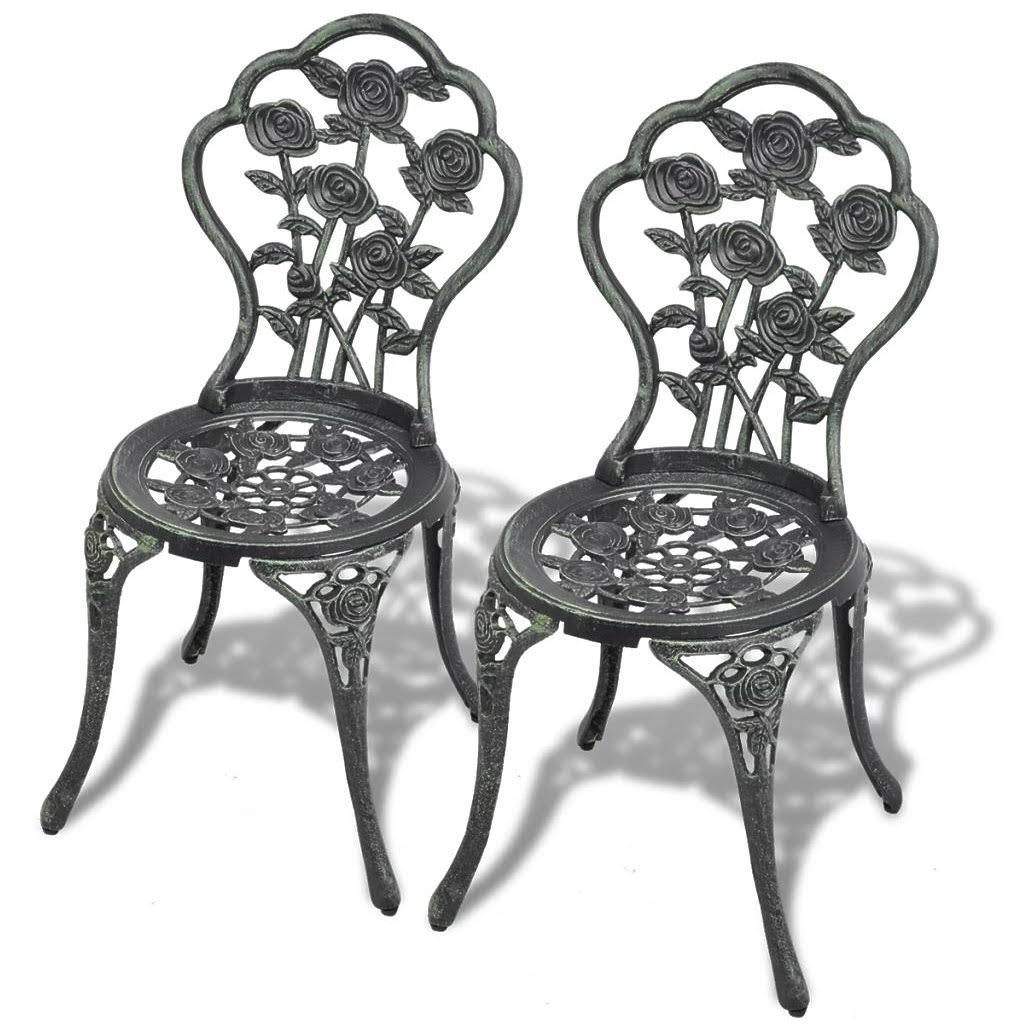 Green Cast Aluminum Three Piece Bistro Set P299