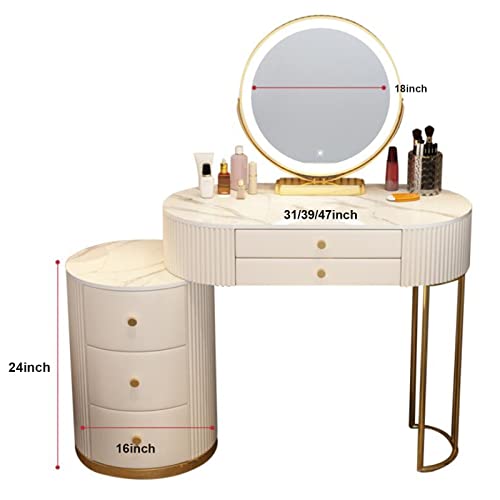 Gray Makeup Vanity Set with Lighted Mirror and Cushioned Stool L451138