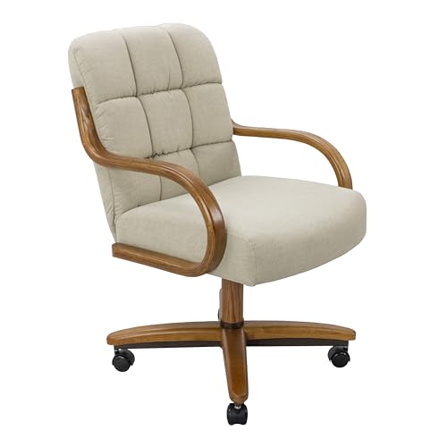 2 Set of Caster Swivel Tilt Dinning Chairs with Metal Frame B794671