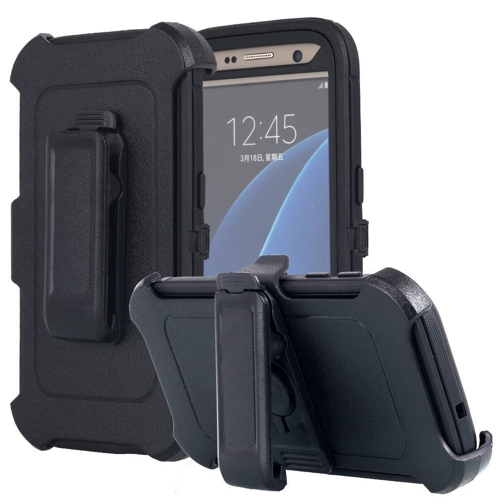 Funda para Galaxy S7, Heavy Duty Full Body resistente 4 en 1 con clip de cinturón cubierta W201097
