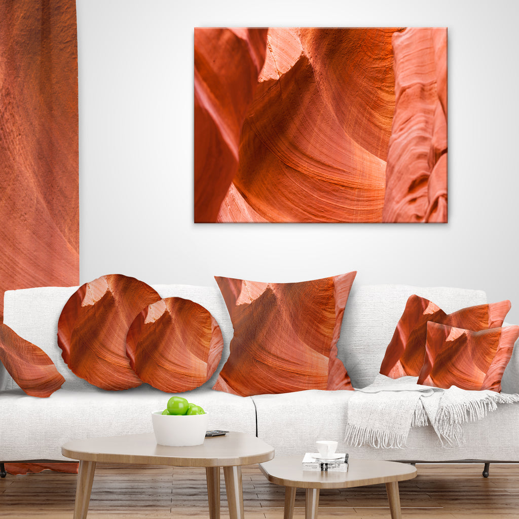 Antelope Canyon Landscape Photo Throw Pillow 12x20 H143