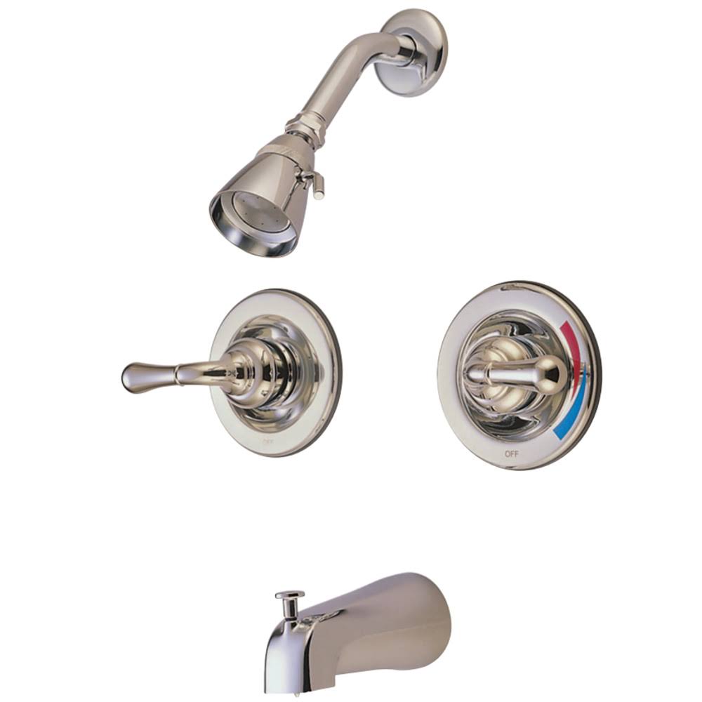 Satin Nickel Two Handle Tub & Shower Faucet J940062