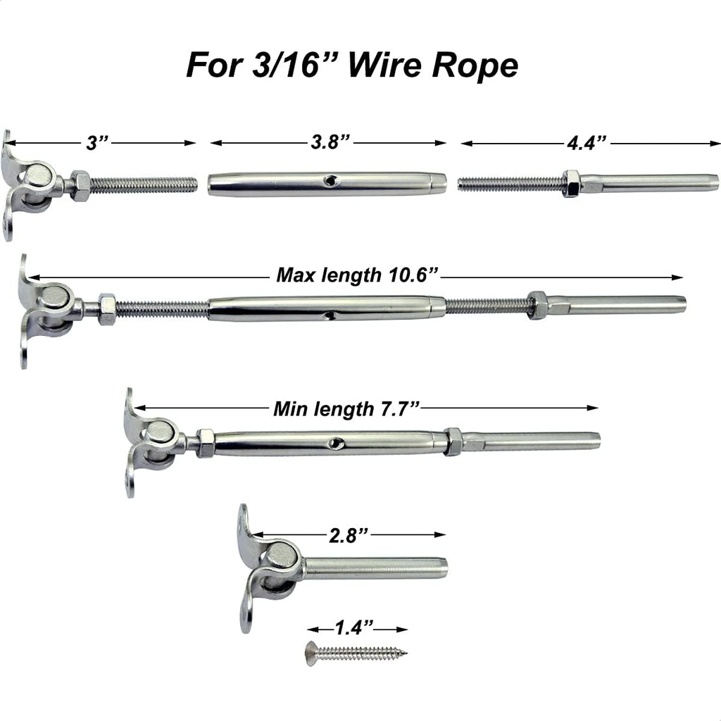 10 Pairs Stainless Steel Cable Railing Hardware Kit F959