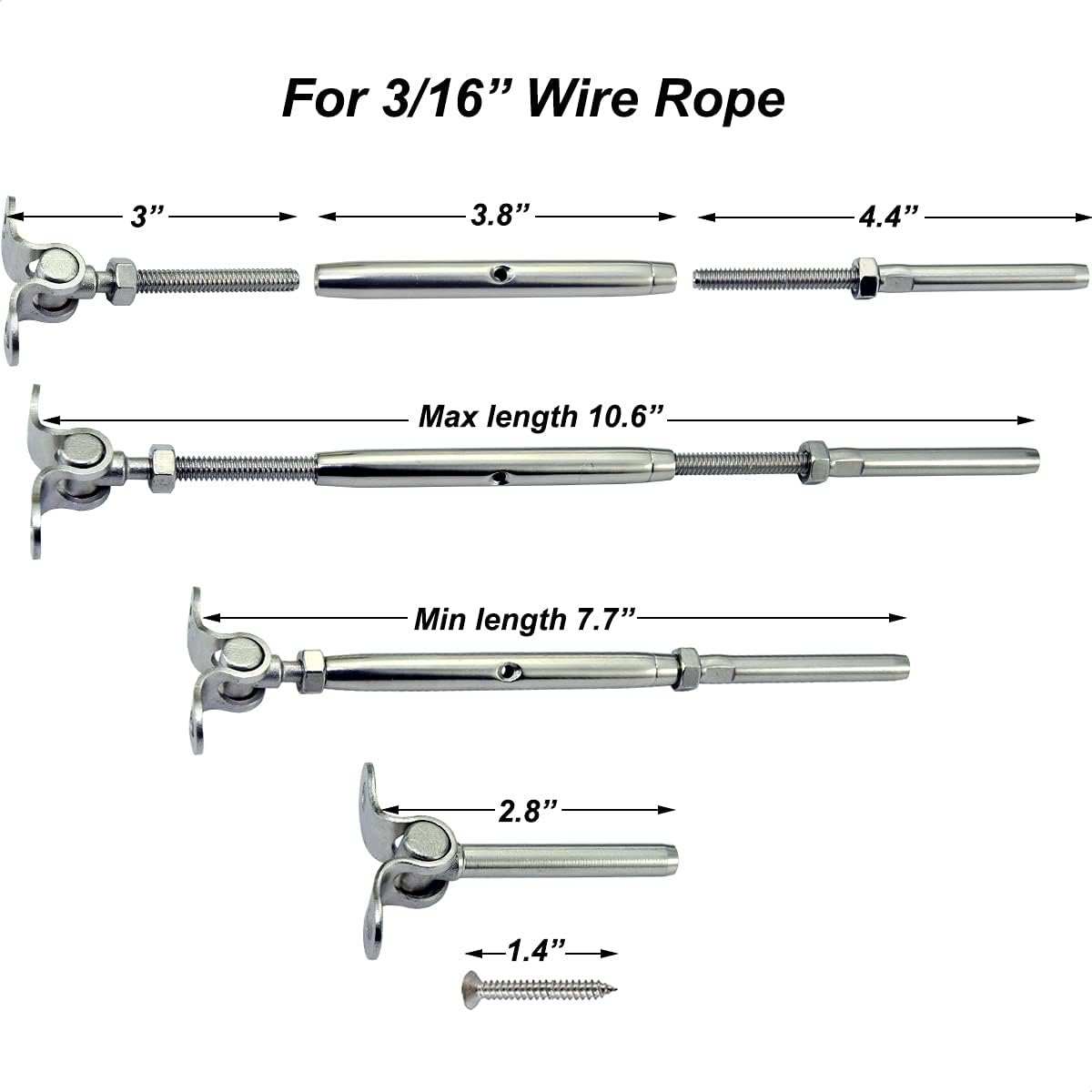10 Pairs Stainless Steel Cable Railing Hardware Kit F959
