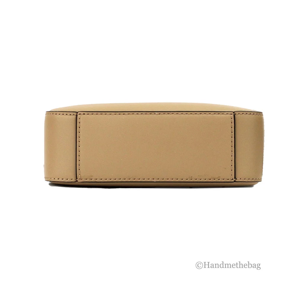 Camel Crossgrain Leather Crossbody Bag D22785
