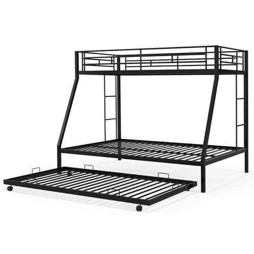 Twin Over Full Metal Bunk Bed with Trundle Z65254