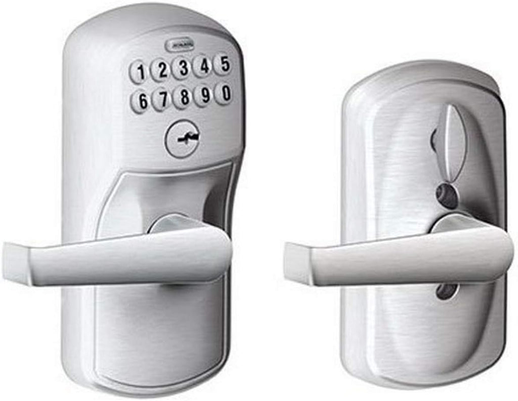 Brushed Chrome Electronic Keypad Lock with Lever, Pack of 2 U2395