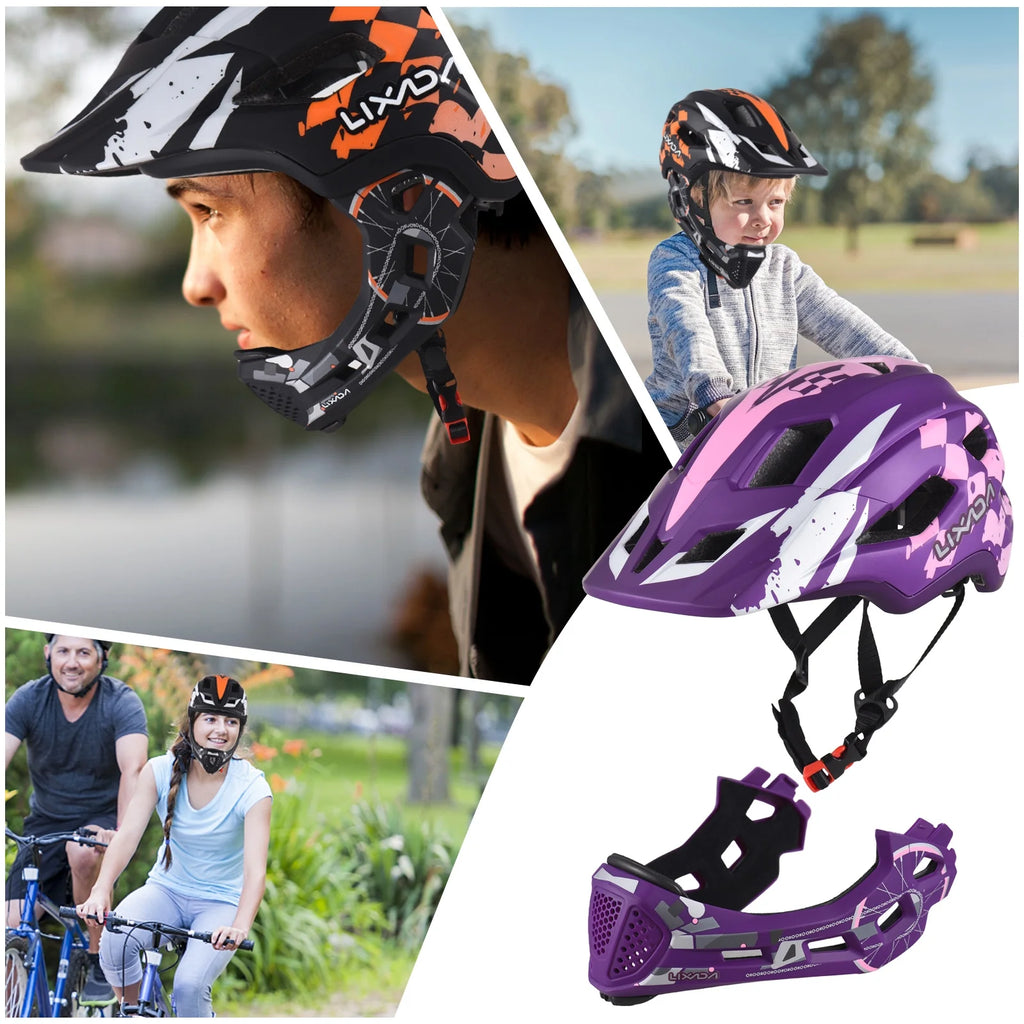 Blue Adjustable Full Face Kids Bike Helmet X767748