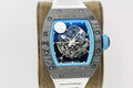 Skeleton Blue Dial Black Bezel White Rubber Strap H923204