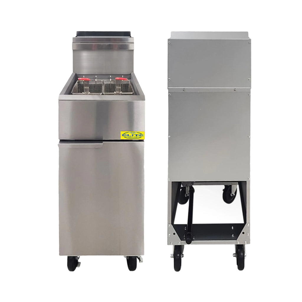 40 lbs Commercial Natural Gas Deep Fryer 90,000 BTU Dual Tanks L3651