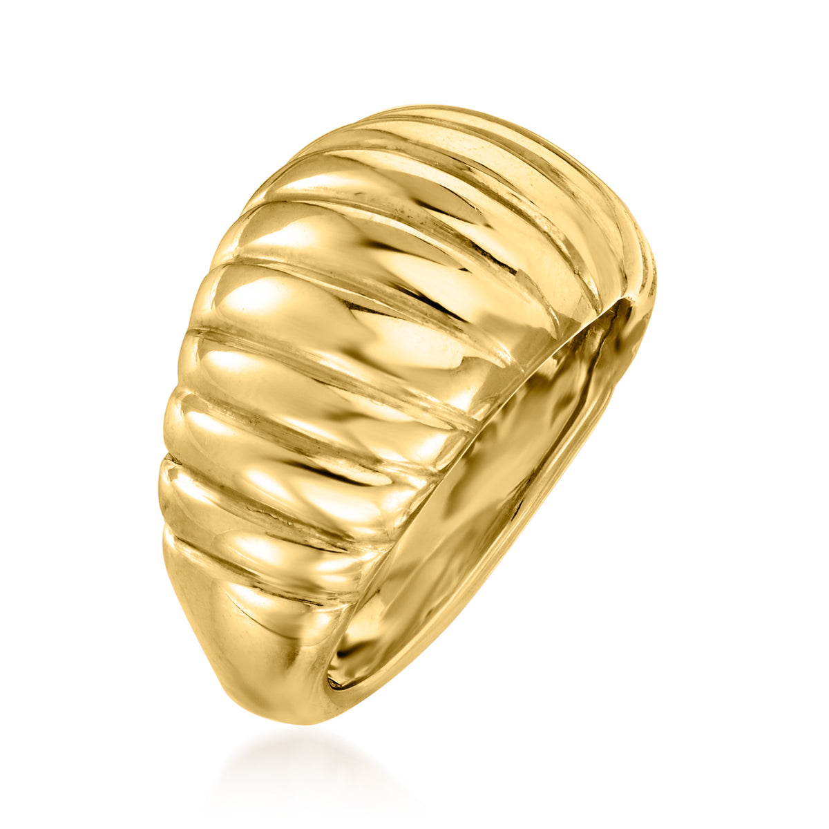 18kt Yellow Gold Electroform Dome Ring Z37699