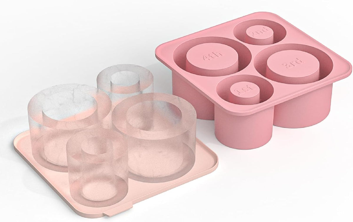 4 Pcs Silicone Ice Cube Tray with Lid J2355