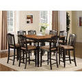 7 Pc Counter Height Table and 6 Faux Leather Seat Stools T543
