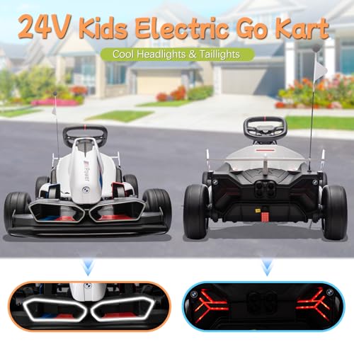 White 36V Electric Go Kart U8757