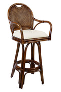 Swivel Rattan Barstool in Antique Finish V67171