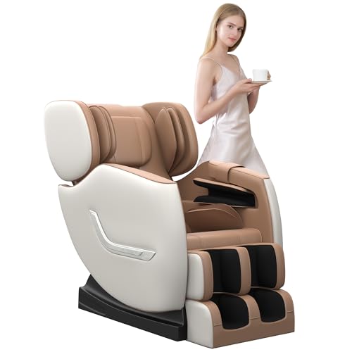 Khaki Full Body Zero Gravity Shiatsu Massage Chair K714