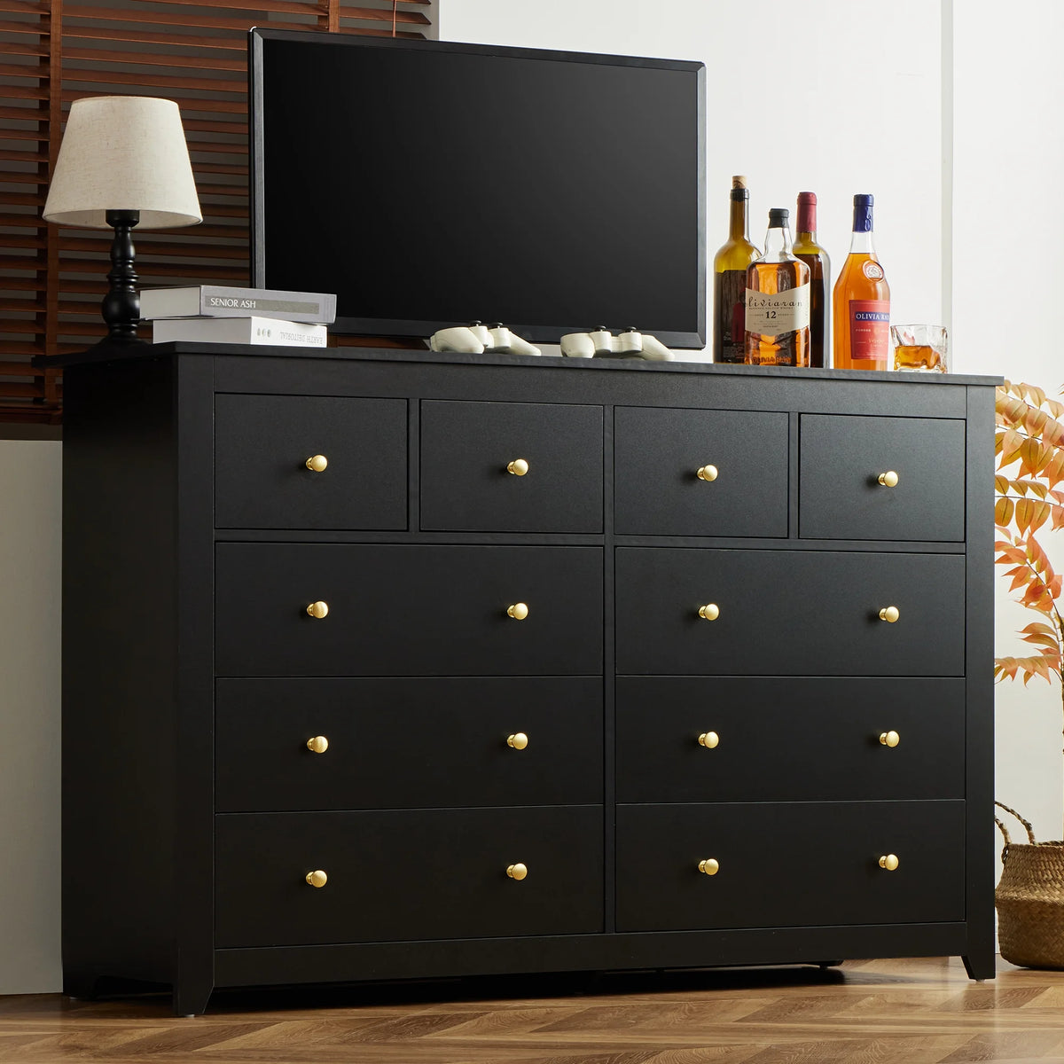 White 10 Drawer Wood Dresser F92013