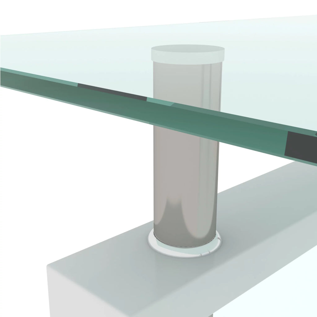 White Glass Coffee Table J704