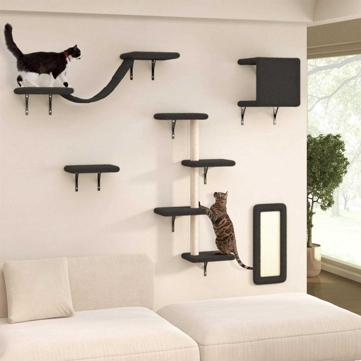 Wall Mounted Shelves Set Cat Tree R66622