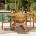 Acacia Wood 5 Piece Dining Set S1970