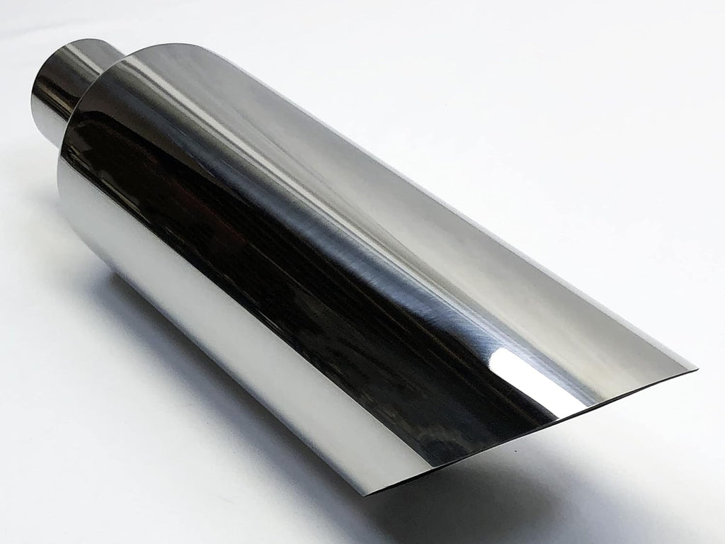 Polished Stainless Slant Exhaust Tip 6.00" X 18.00" Long 2.50" Inlet H640