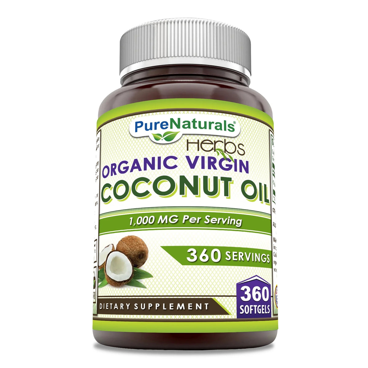 Extra Virgin Coconut Oil 1000mg 360 Softgels Supplement N529013