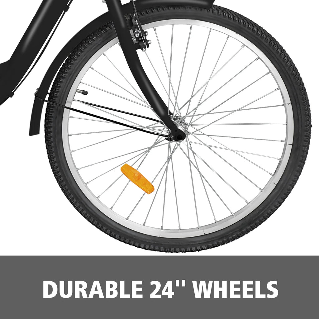 24 1-Speed 3 Wheel Adult Tricycle with Basket Y53424