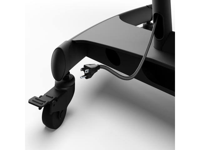 Black Mobile TV Mount with Two Adjustable Shelves G1732