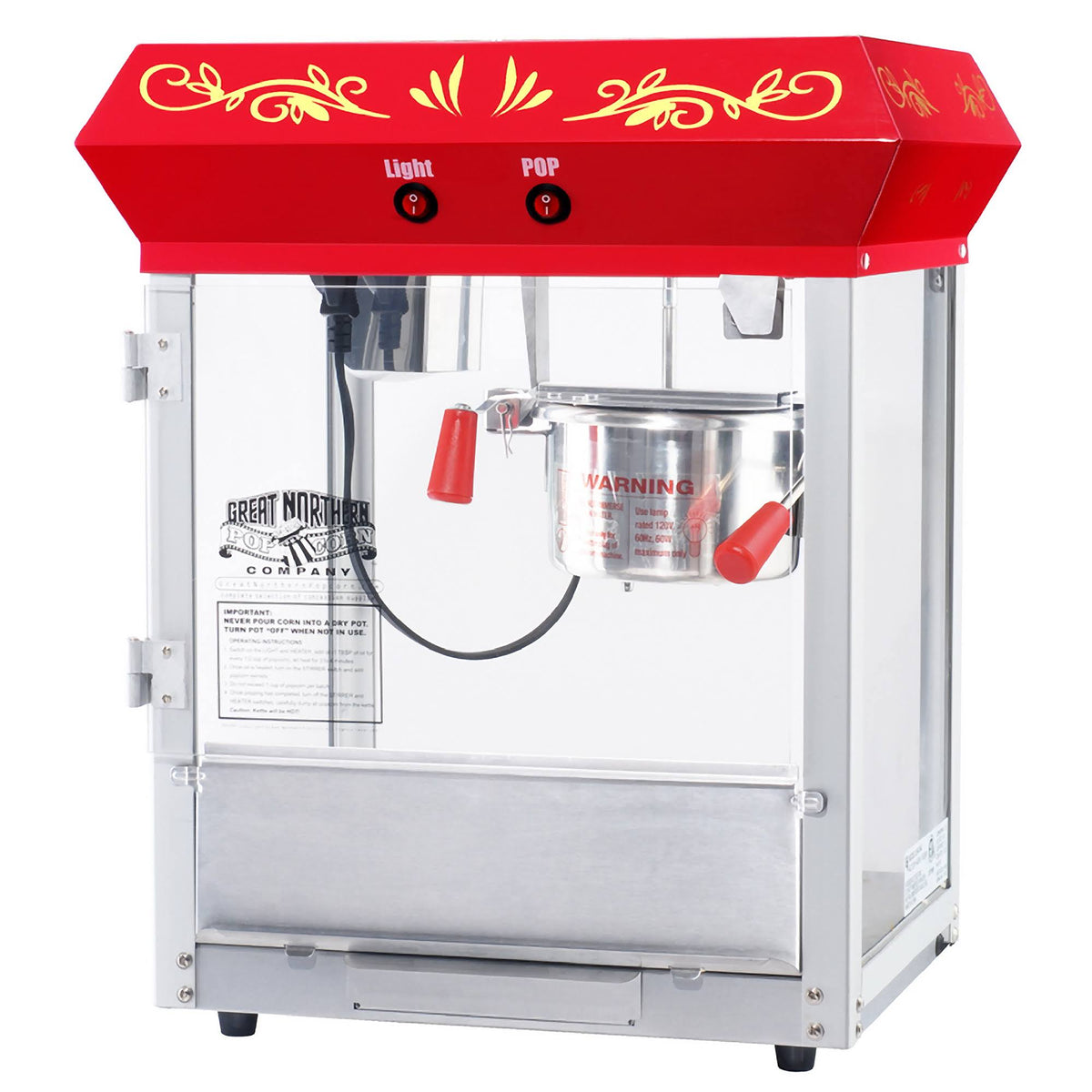 Stainless Steel Red Popcorn Machine O644352