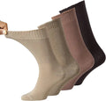Brown 4 Pairs Diabetic Dress Socks Z7053