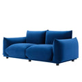 Blue Navy Velvet Loveseat Sofa T180